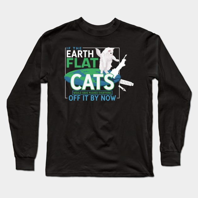 FLAT EARTH: Flat Earth Long Sleeve T-Shirt by woormle